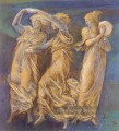 ThreeFemale Figuren tanzen und spielen Präraffaeliten Sir Edward Burne Jones